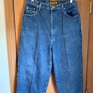 VINTAGE SASSON MODERN BASICS WOMENS BAGGY HIGH WAIST BLUE JEANS 30 X 29”